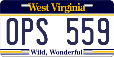 WV license plate OPS559