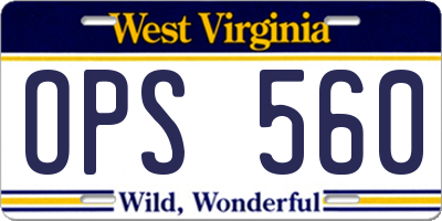 WV license plate OPS560