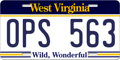 WV license plate OPS563