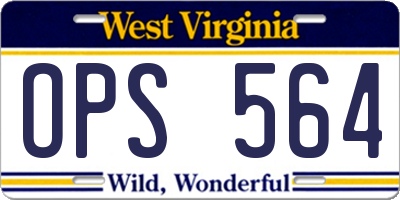 WV license plate OPS564