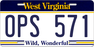 WV license plate OPS571