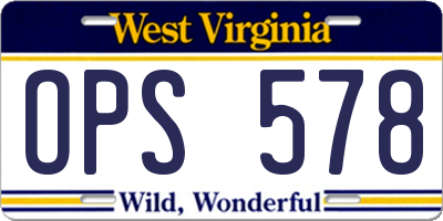 WV license plate OPS578