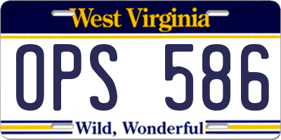 WV license plate OPS586
