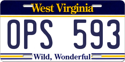 WV license plate OPS593