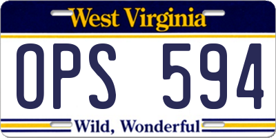 WV license plate OPS594