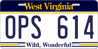 WV license plate OPS614
