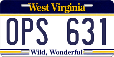 WV license plate OPS631