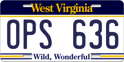 WV license plate OPS636