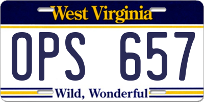 WV license plate OPS657