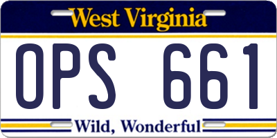 WV license plate OPS661