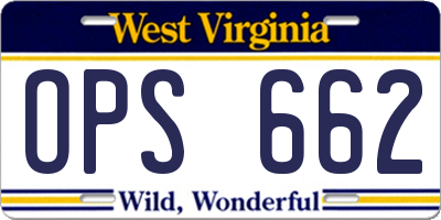 WV license plate OPS662