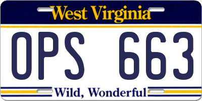 WV license plate OPS663