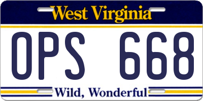WV license plate OPS668