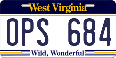 WV license plate OPS684