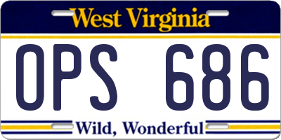 WV license plate OPS686