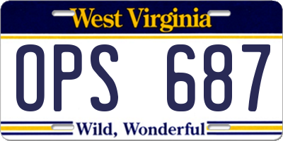 WV license plate OPS687