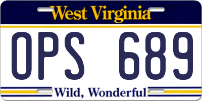 WV license plate OPS689