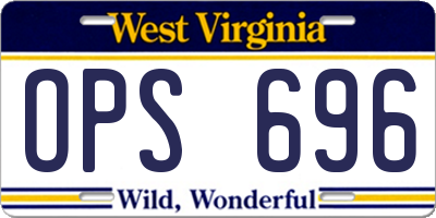 WV license plate OPS696