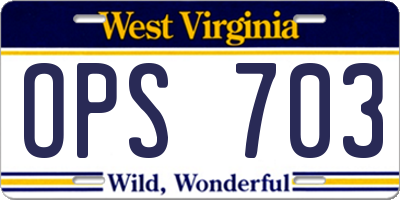 WV license plate OPS703
