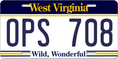 WV license plate OPS708