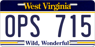 WV license plate OPS715