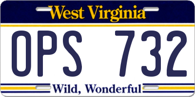 WV license plate OPS732