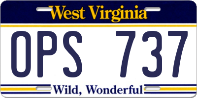 WV license plate OPS737