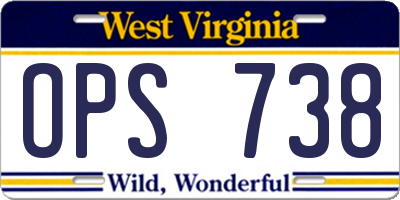 WV license plate OPS738
