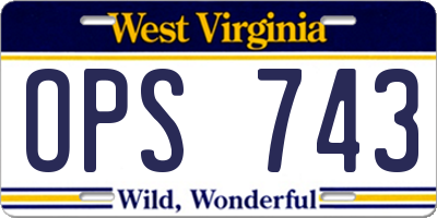 WV license plate OPS743