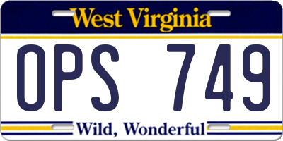 WV license plate OPS749
