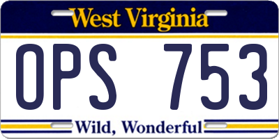 WV license plate OPS753