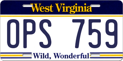 WV license plate OPS759
