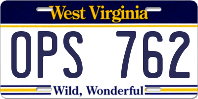 WV license plate OPS762
