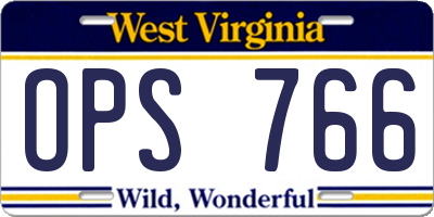 WV license plate OPS766