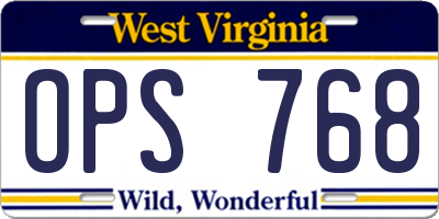 WV license plate OPS768