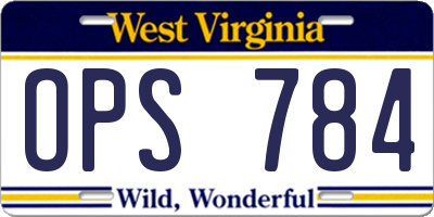 WV license plate OPS784