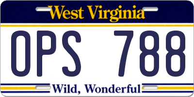 WV license plate OPS788