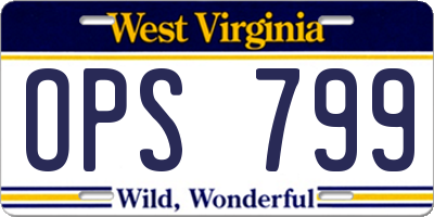 WV license plate OPS799