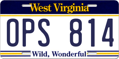 WV license plate OPS814