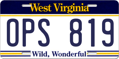 WV license plate OPS819