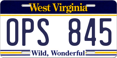 WV license plate OPS845