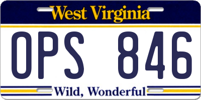 WV license plate OPS846