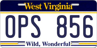 WV license plate OPS856