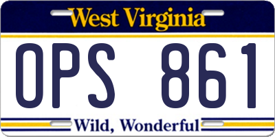 WV license plate OPS861