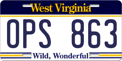 WV license plate OPS863