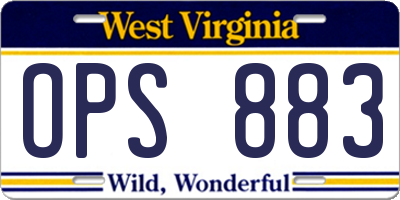 WV license plate OPS883