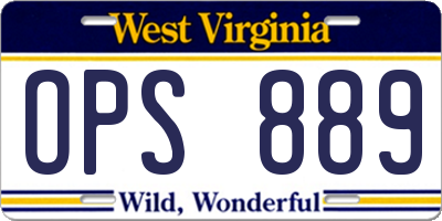 WV license plate OPS889