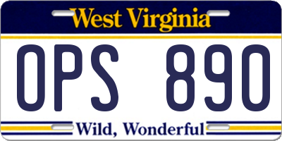 WV license plate OPS890