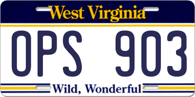 WV license plate OPS903