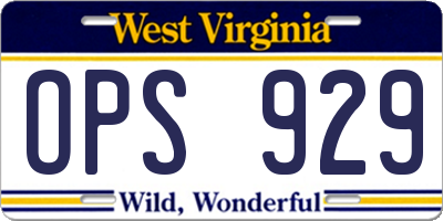 WV license plate OPS929